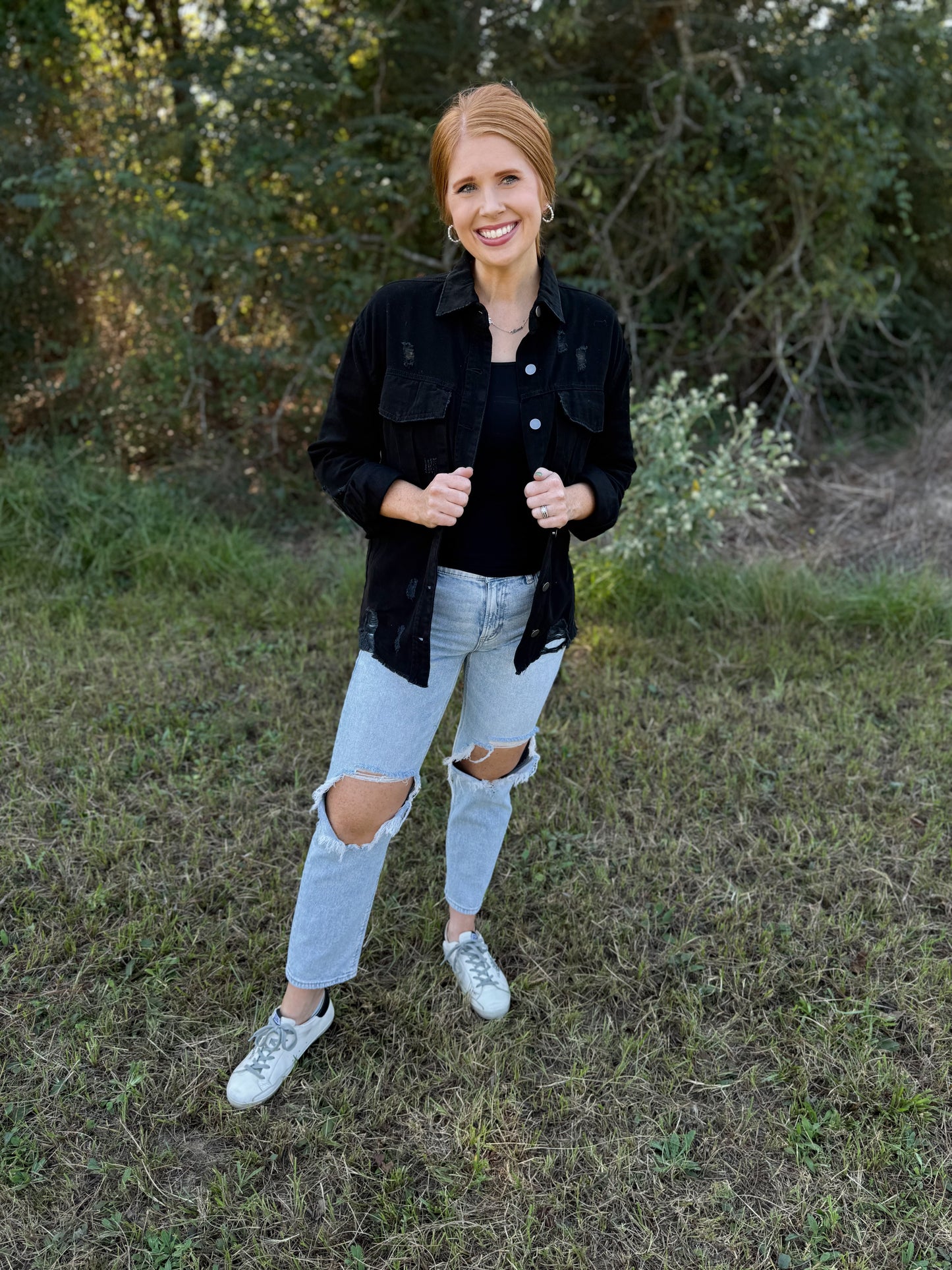 Distressed Oversized Denim Jacket