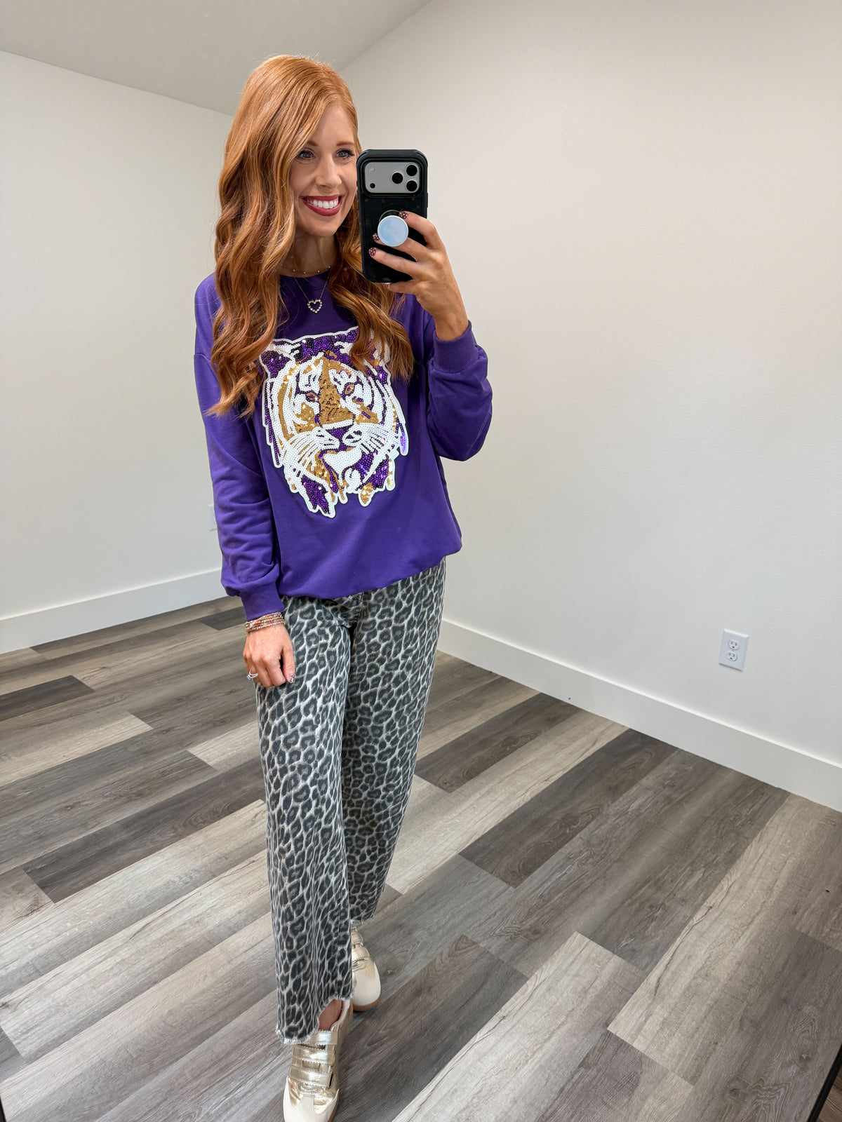 Purple Sequin Tiger Top