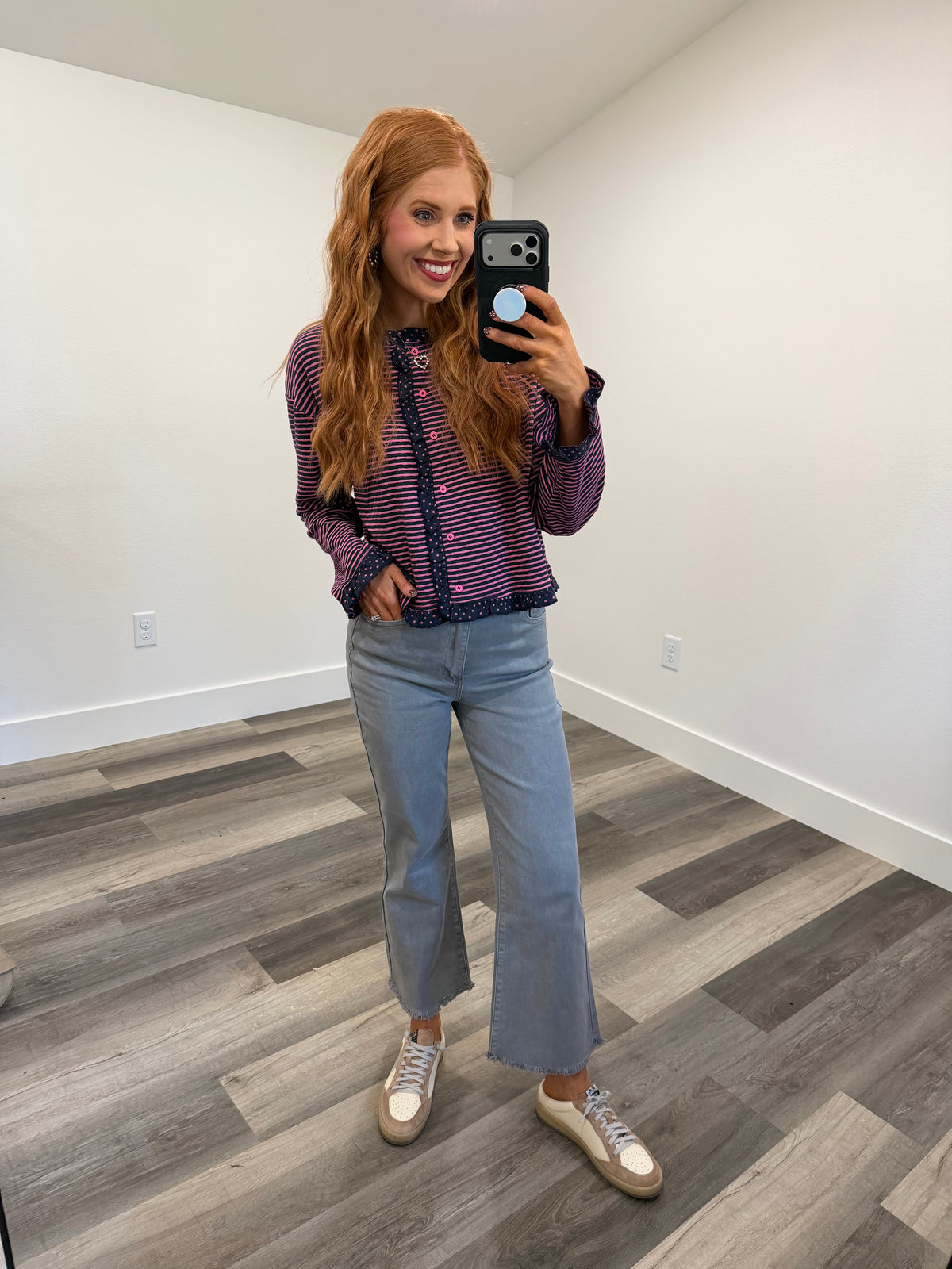 Pink & Navy Darling Cardigan