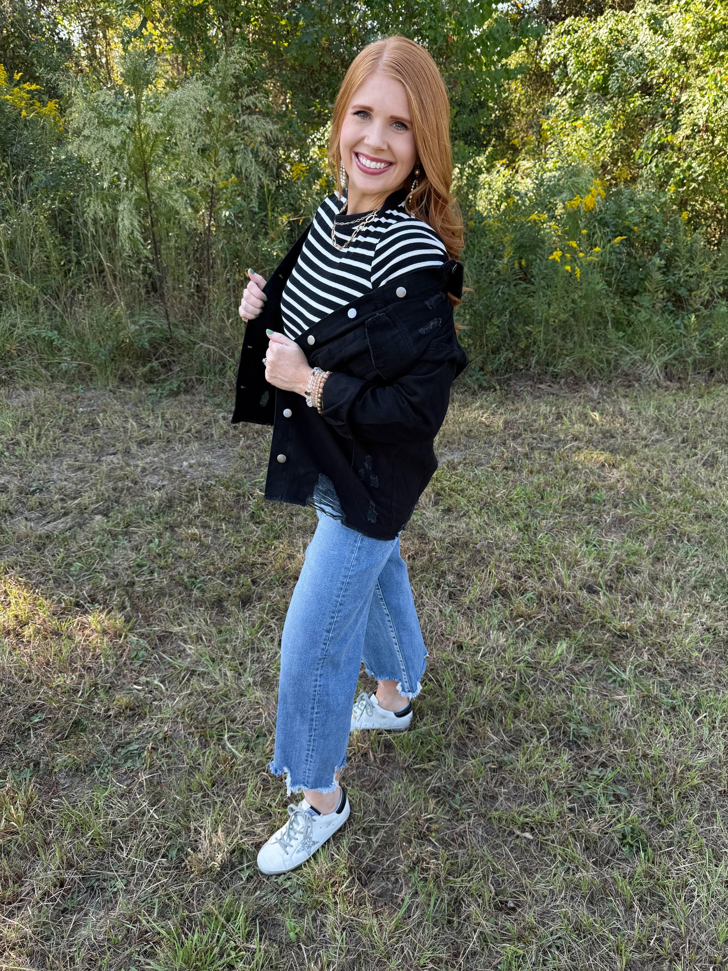 Distressed Oversized Denim Jacket