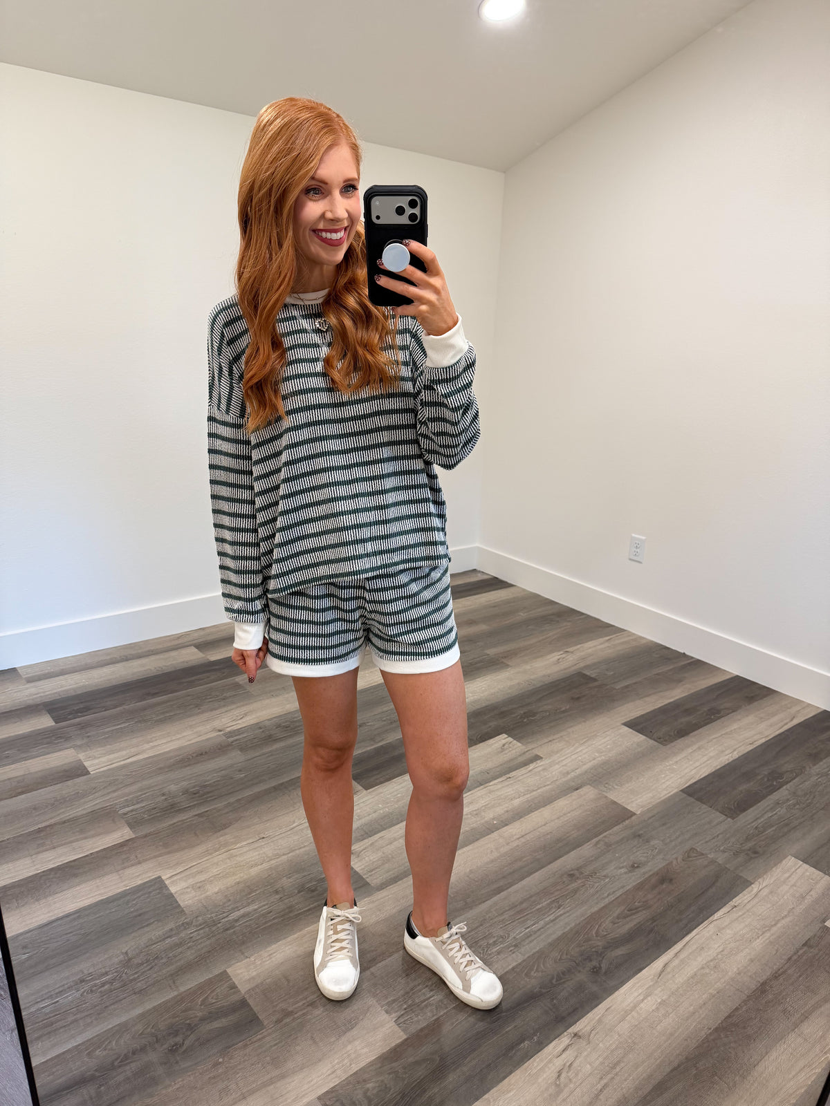 Stripe & Chill Set-Hunter Green