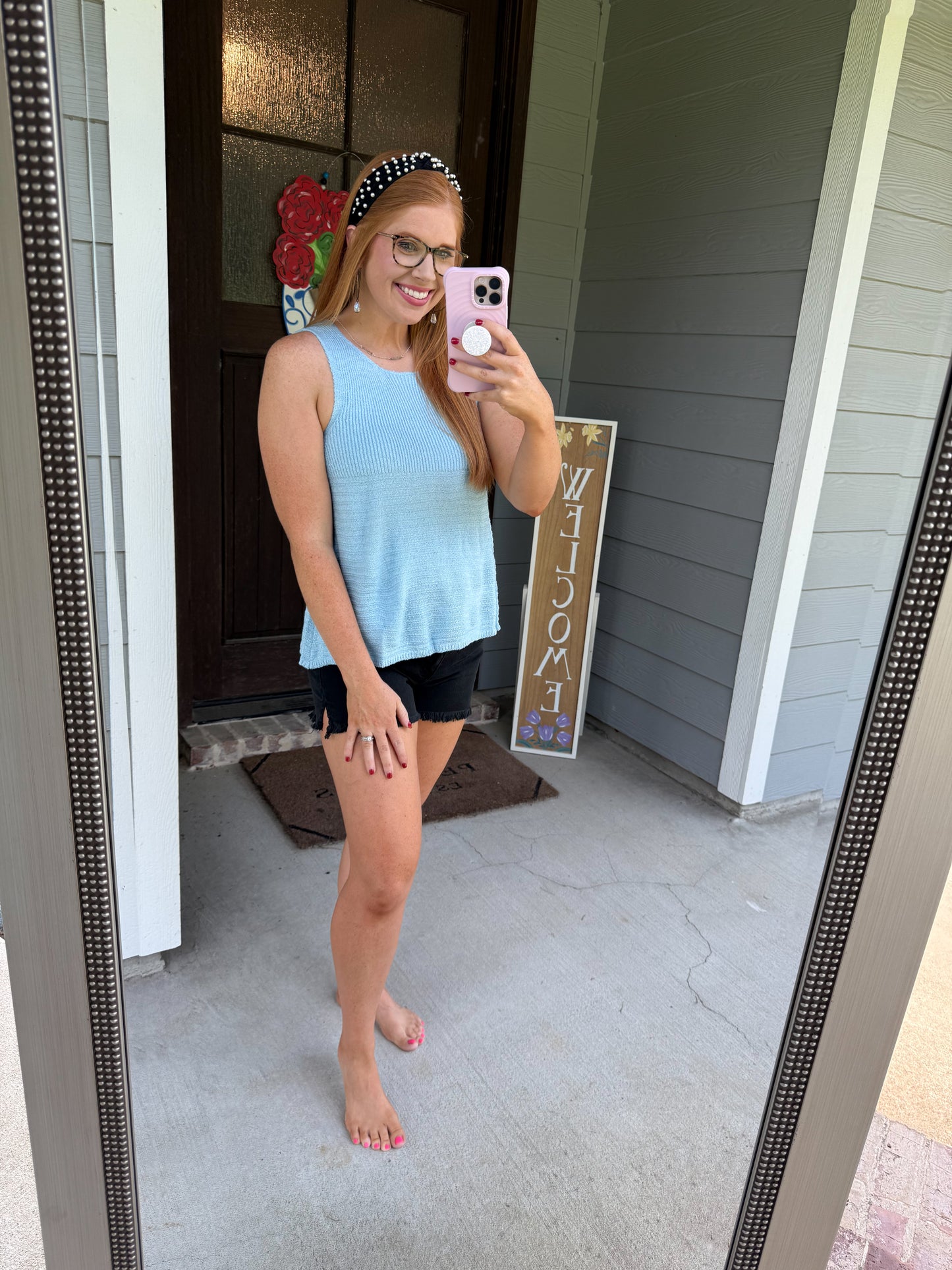 Blue Sweater Tank