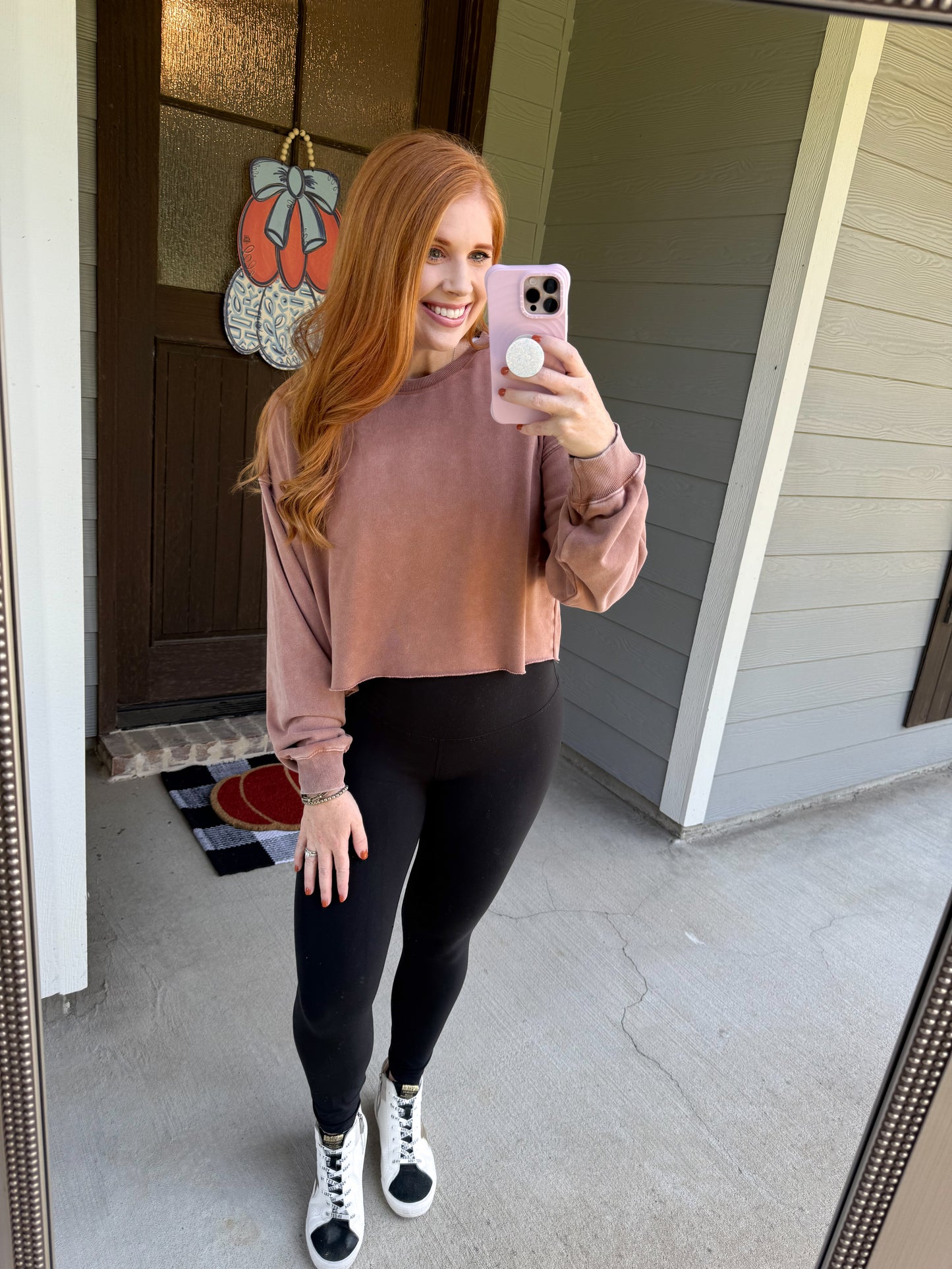 Cropped Crewneck-Chestnut