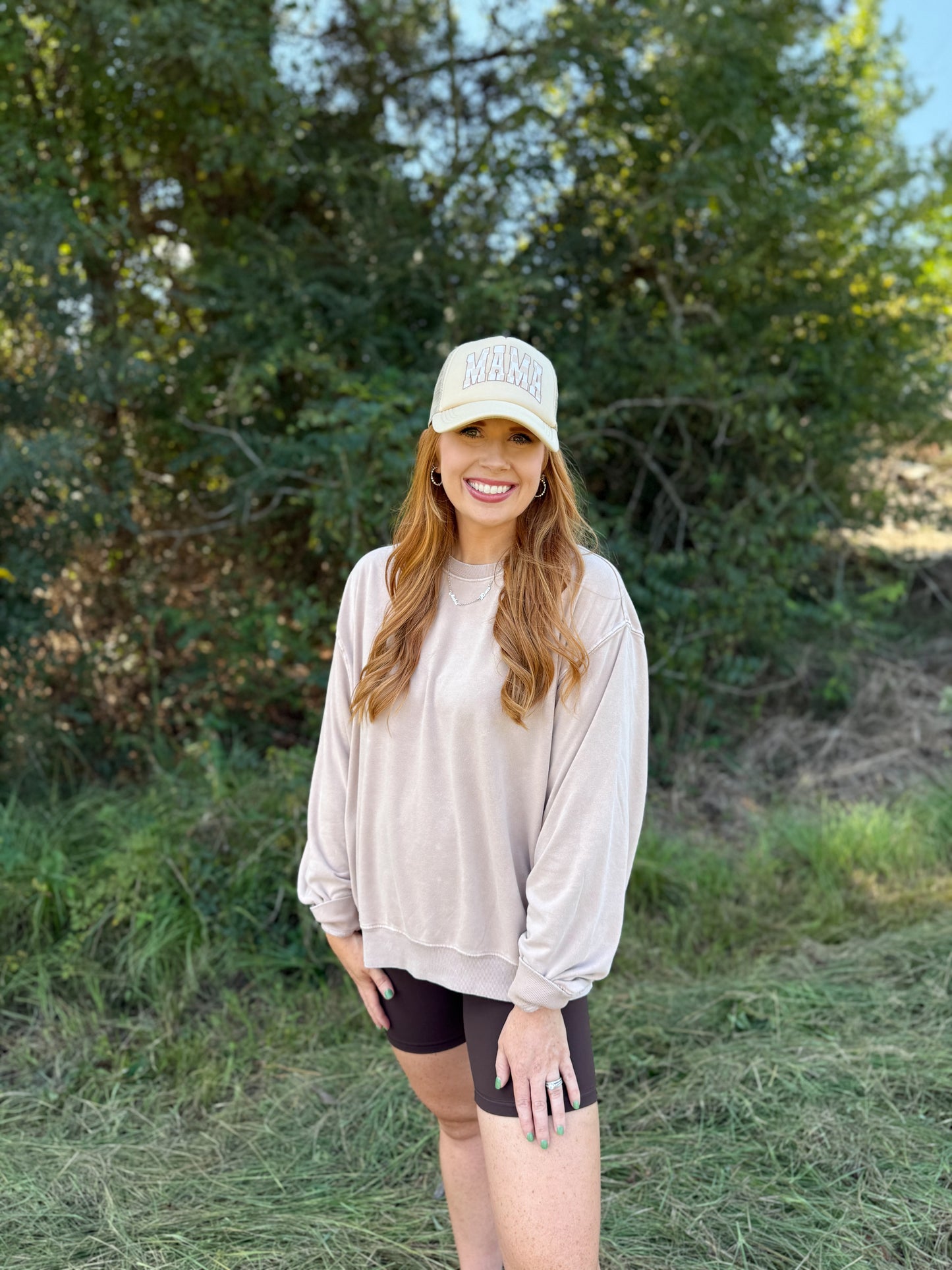Oversized Mineral Washed Sweatshirt-Dark Taupe