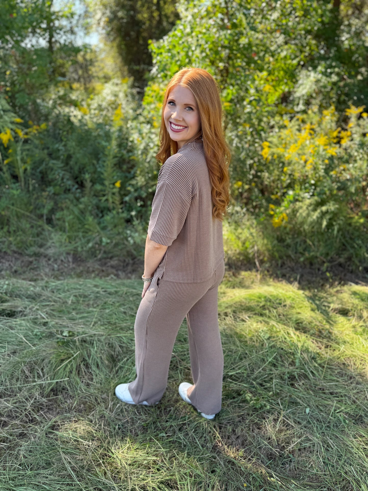 Ribbed Short Sleeve & Pant Set