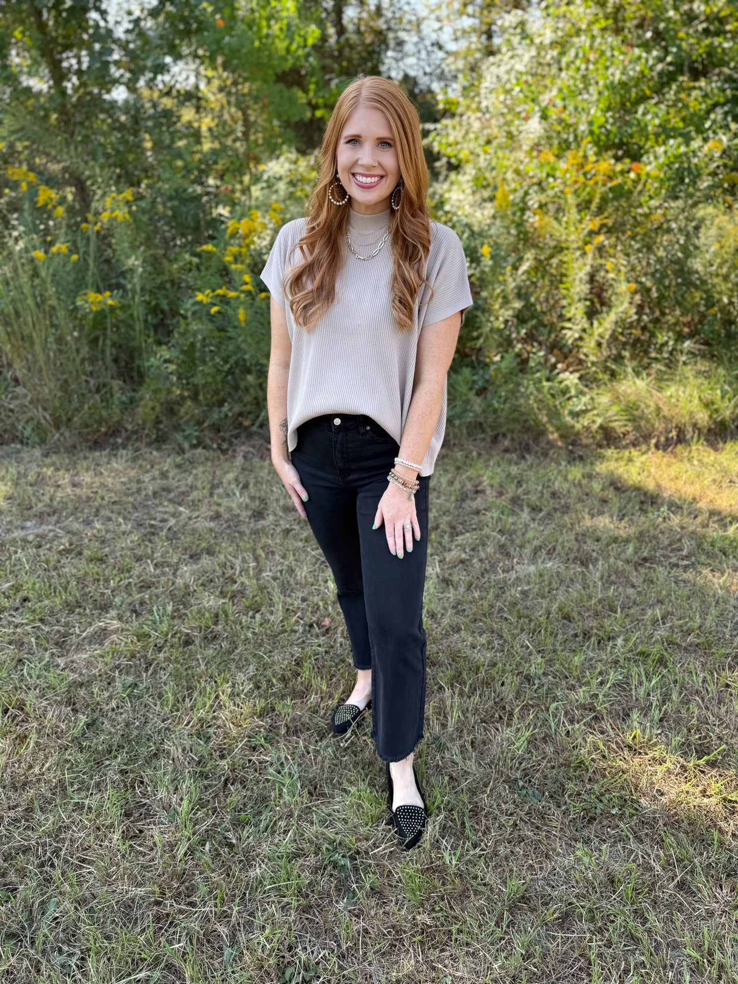 Mock Neck Boxy Sweater