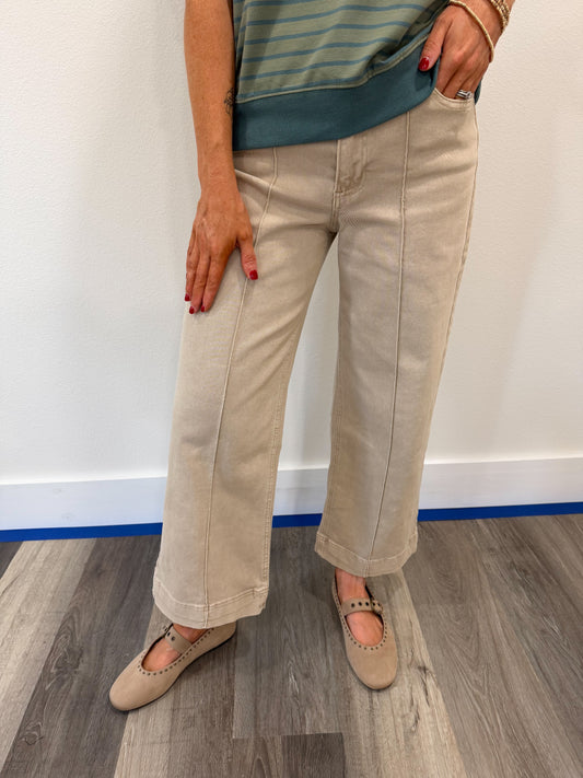 Zenana Viral High Rise Pintuck Pant-Ash Mocha