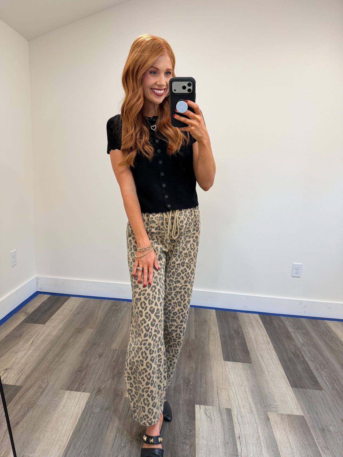 Leopard Drawstring Pants