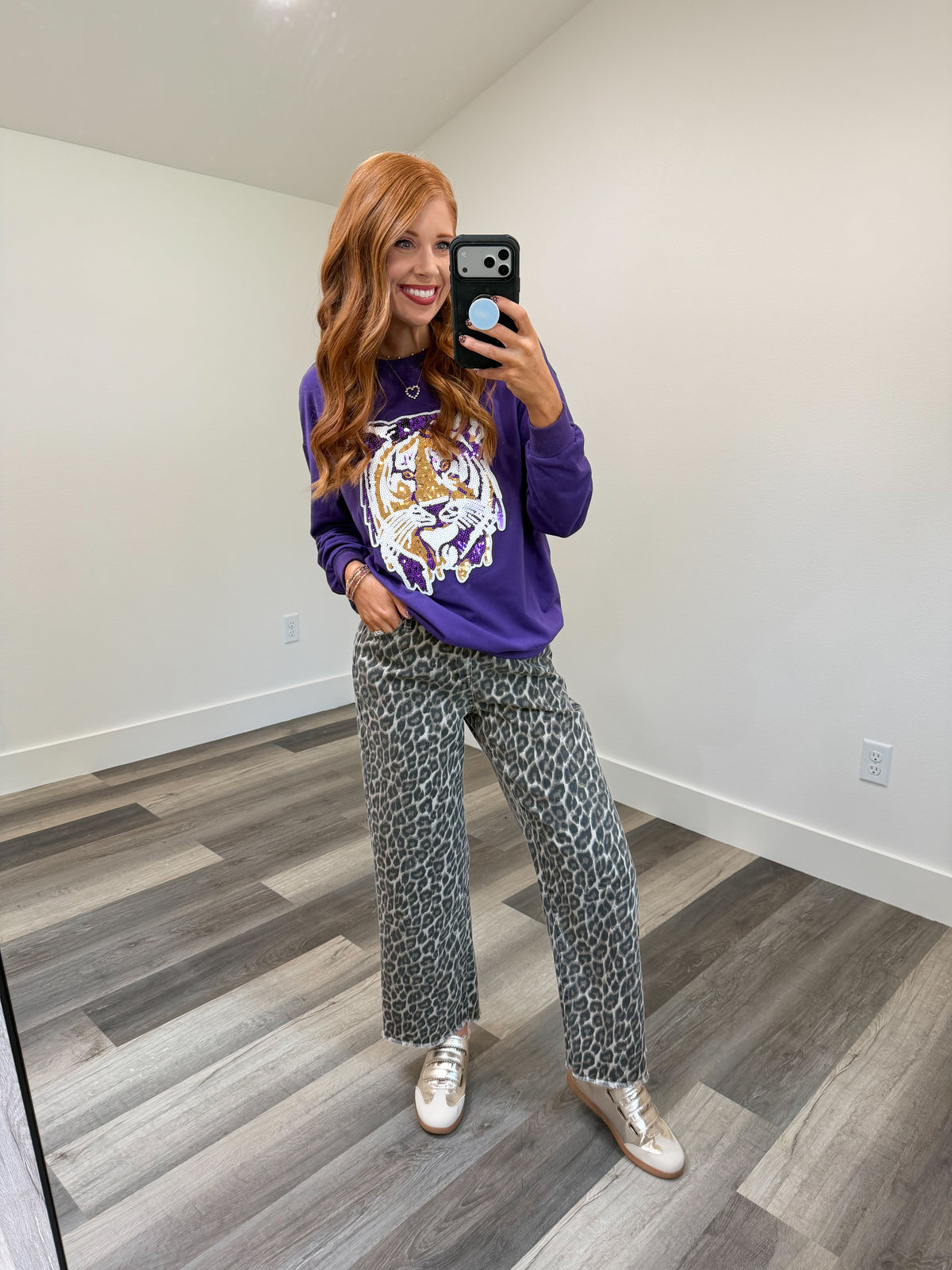 Purple Sequin Tiger Top