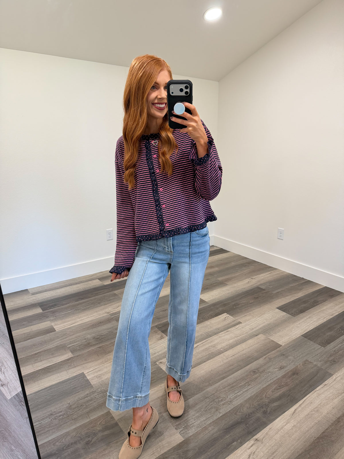 Pink & Navy Darling Cardigan