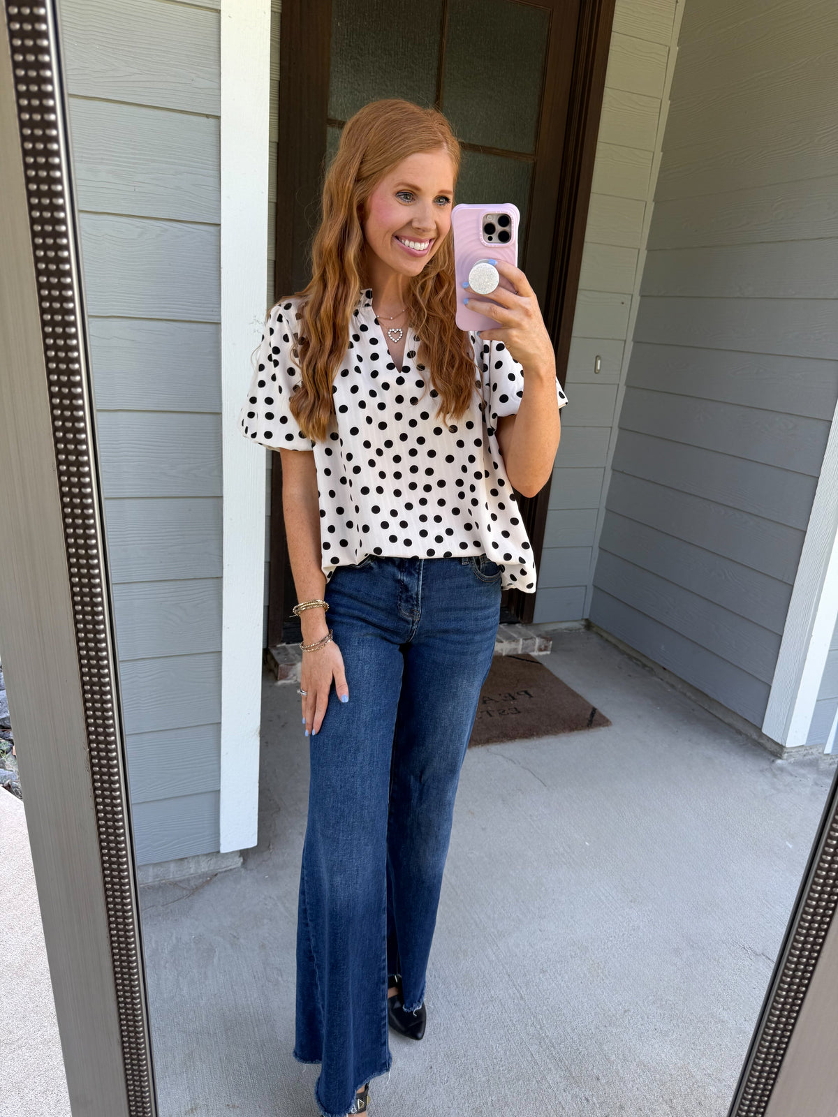 Ivory & Black Polka Dot Blouse