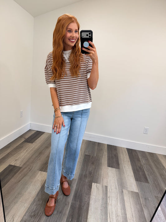 Classic Stripe Top-Mocha