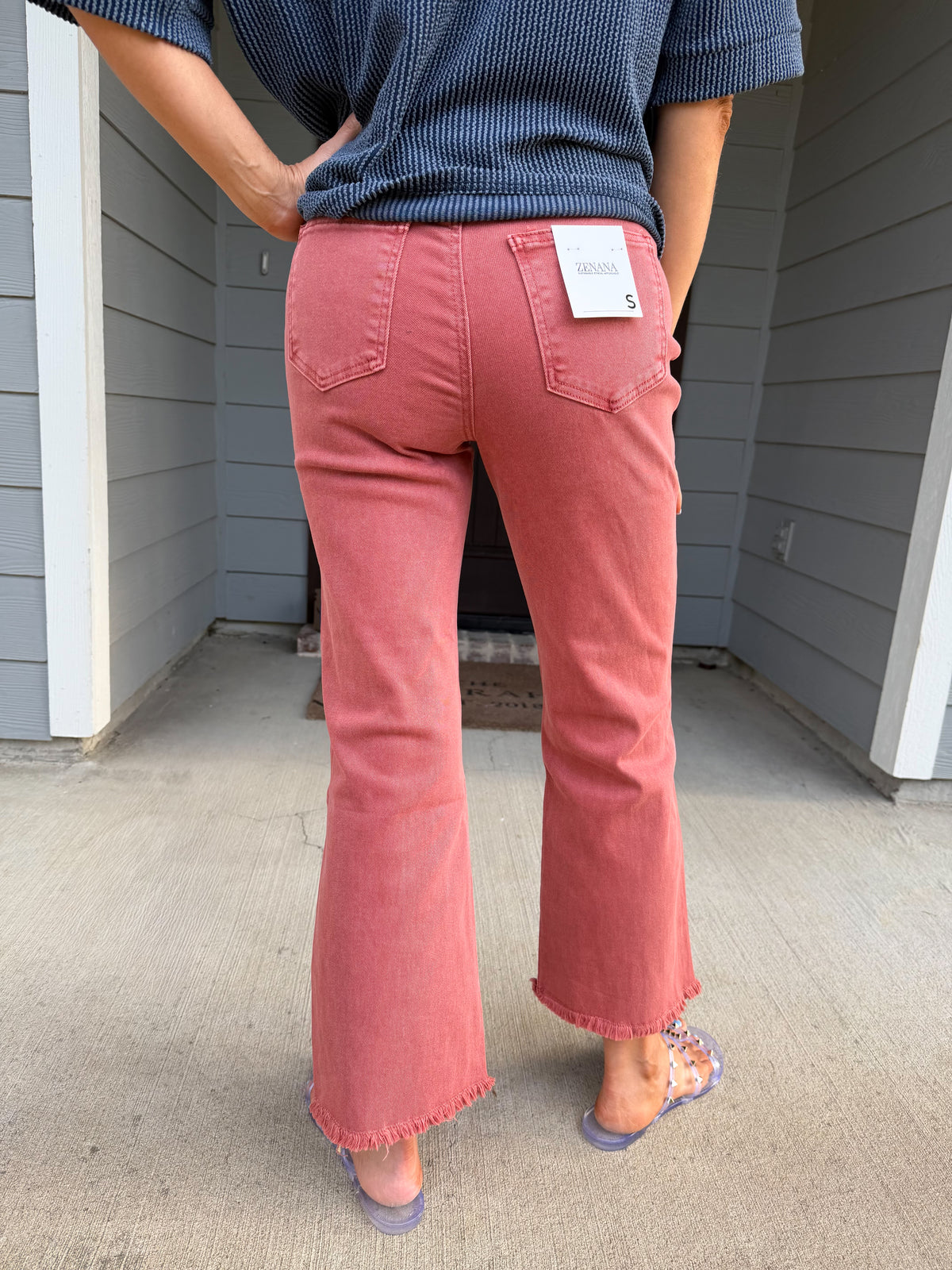 Viral Zenana High Waisted Pants-Cabernet