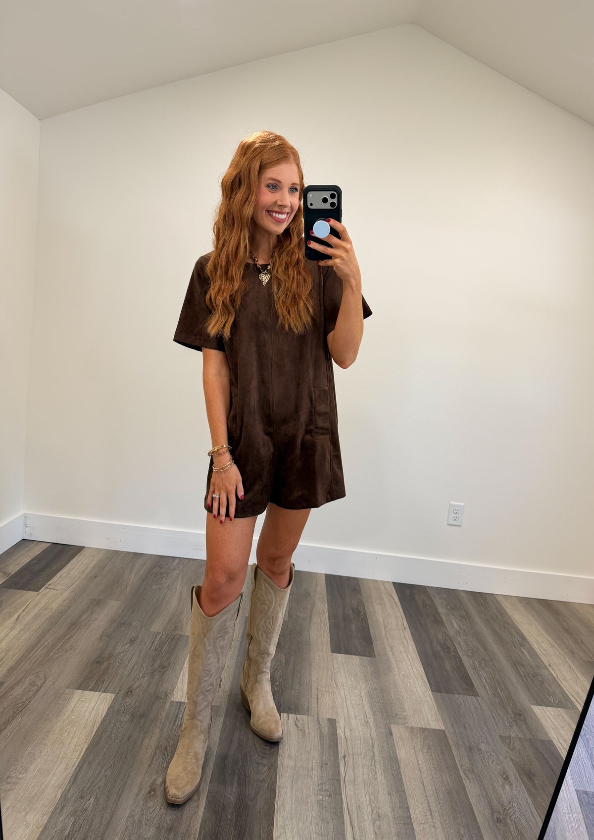 Chocolate Suede Romper