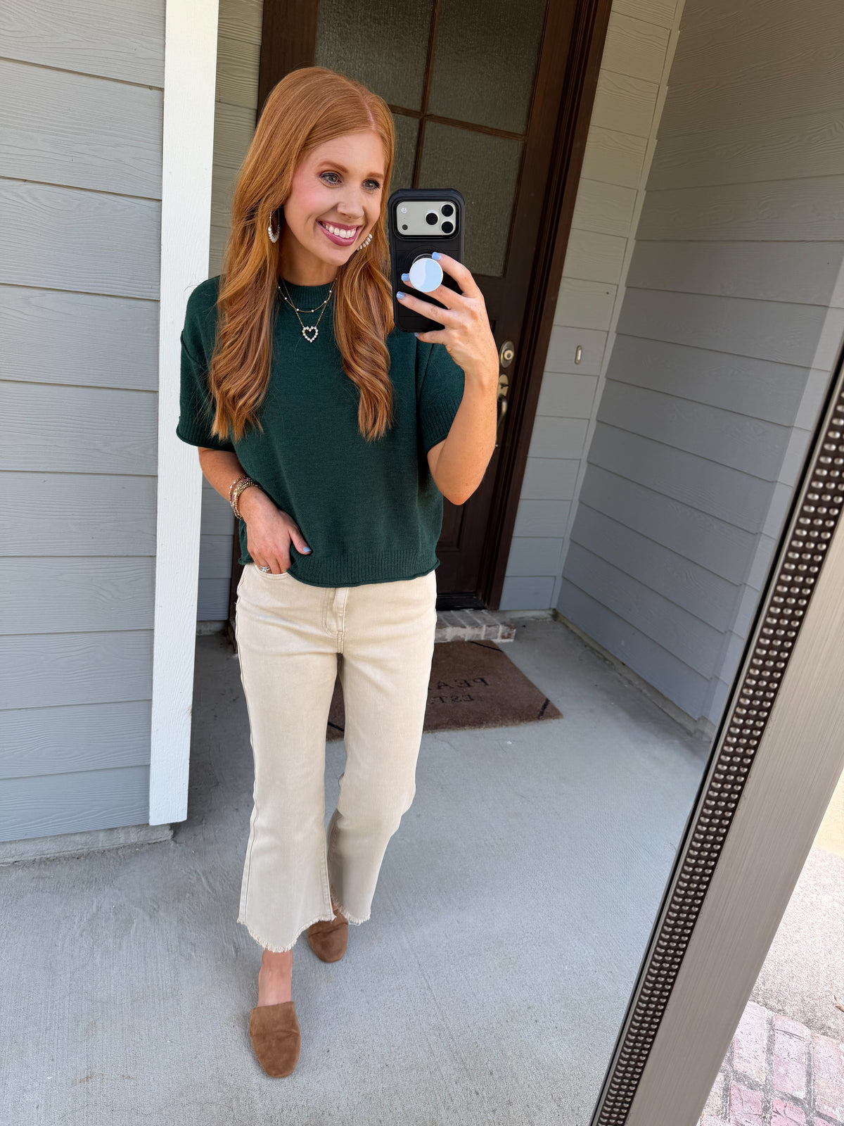 Cloud Nine Knit Top-Hunter Green
