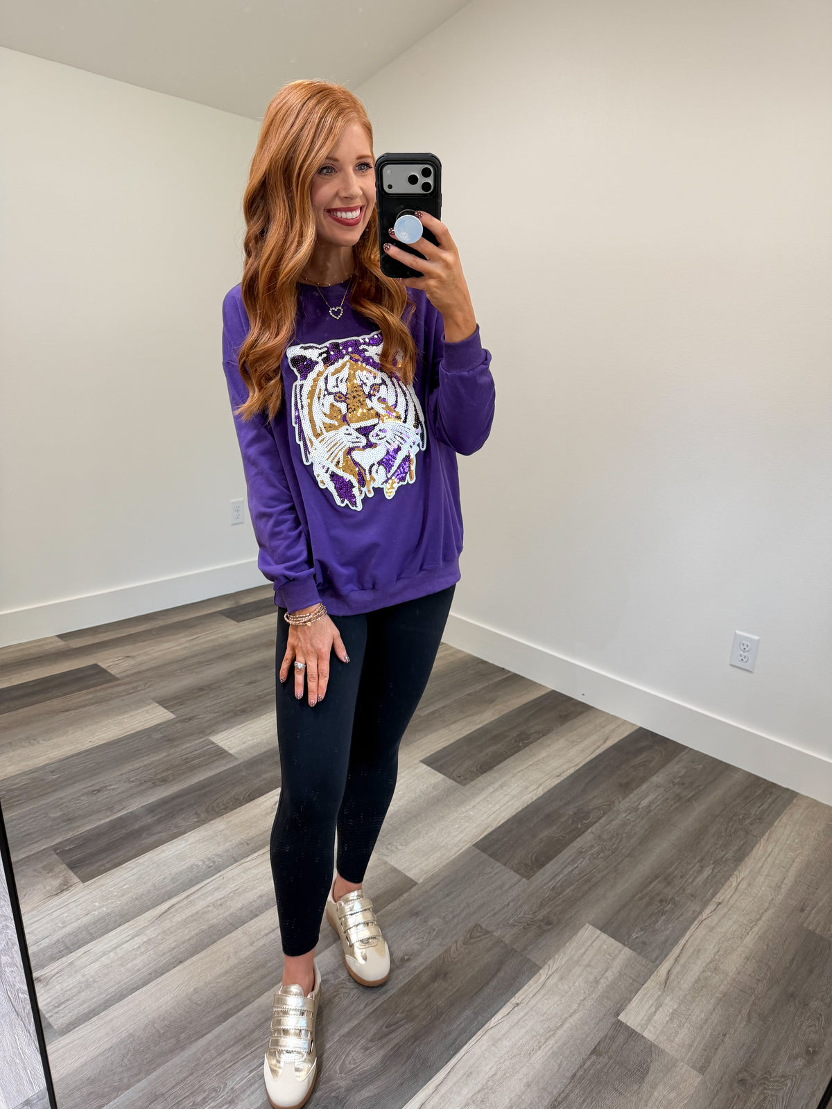 Purple Sequin Tiger Top