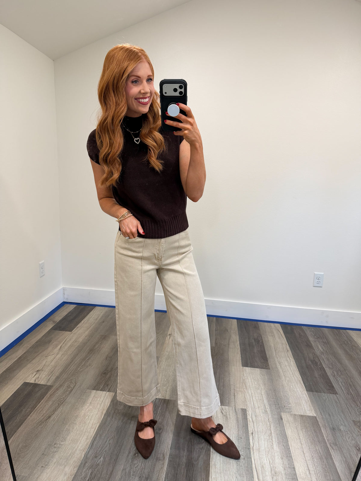 Chocolate Mock Neck Top