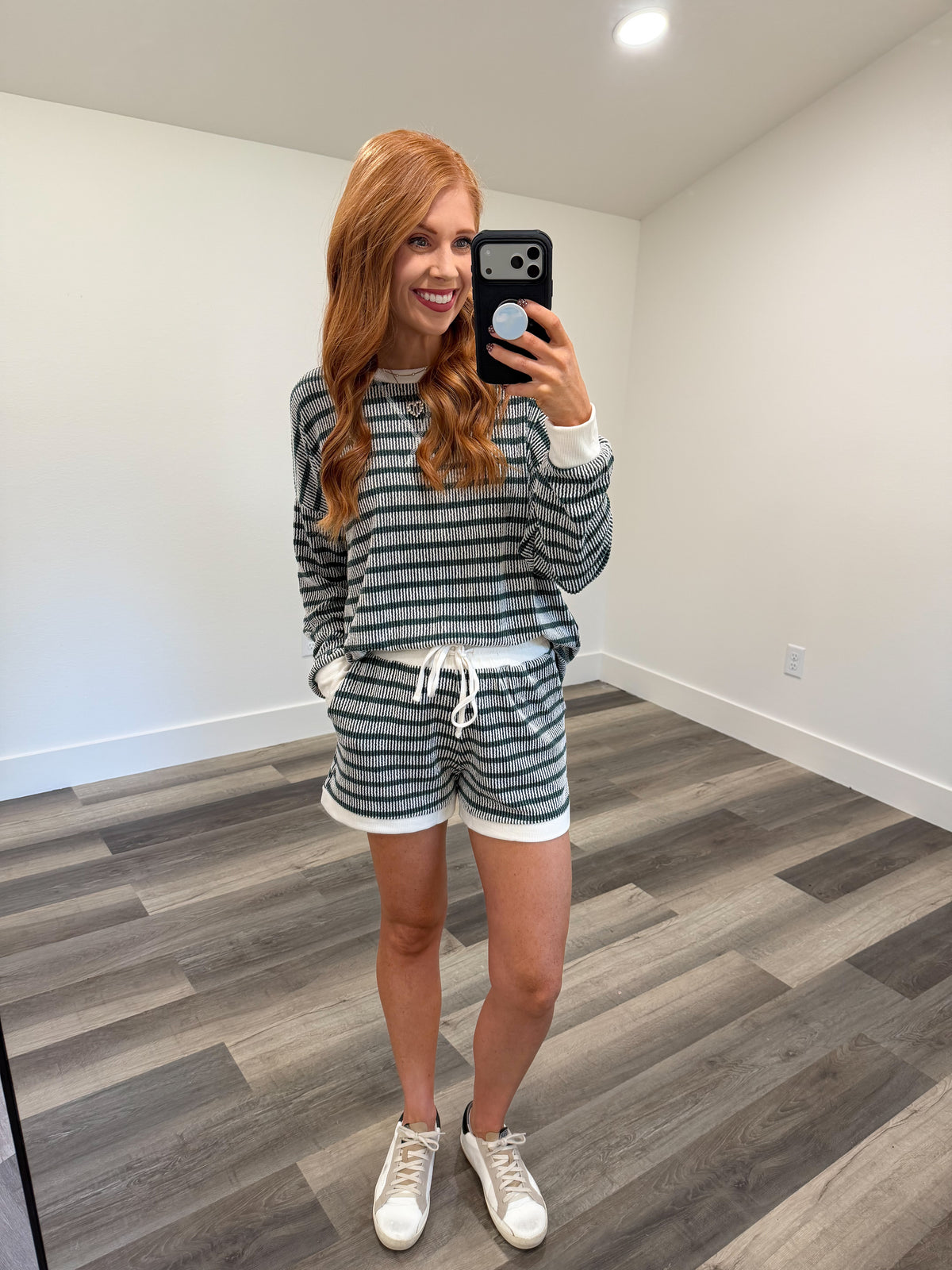Stripe & Chill Set-Hunter Green