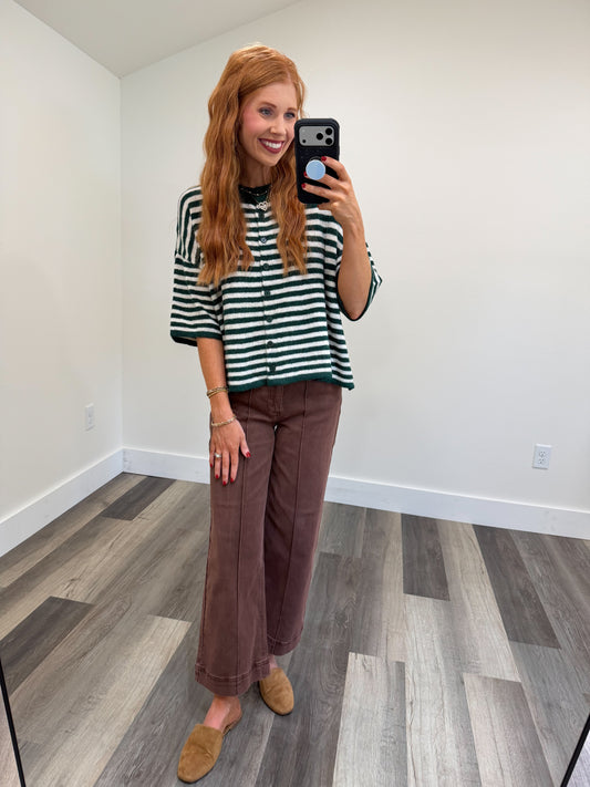 Evergreen Striped Cardigan