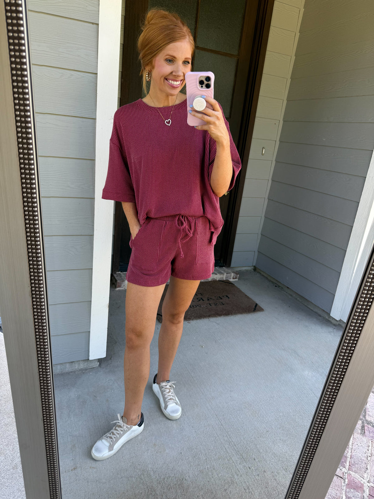Ribbed & Ready Set-Burgundy