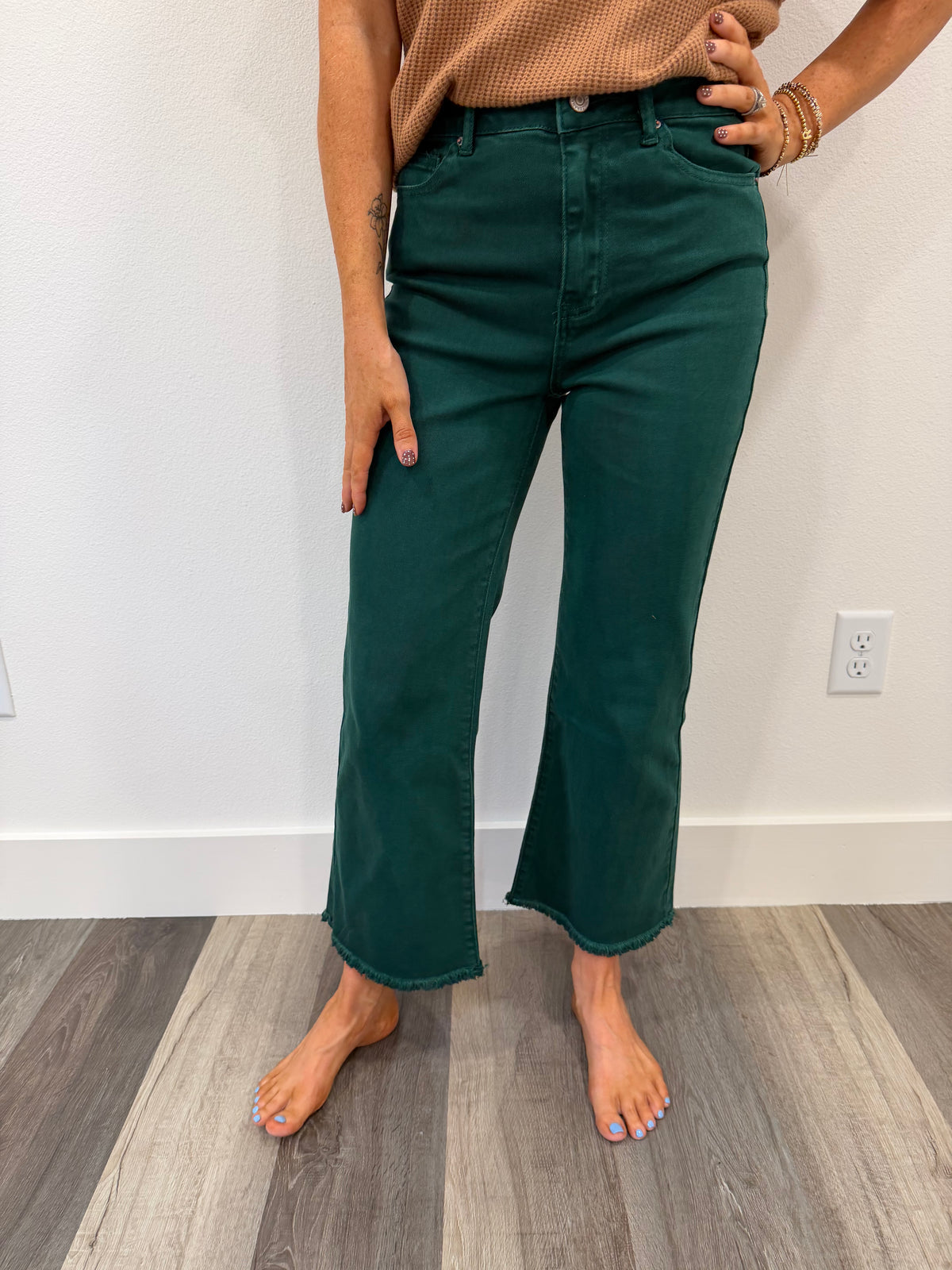 Viral Zenana High Waisted Pants- Hunter Green