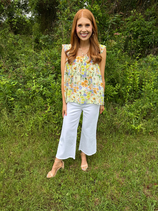 Lavender Floral Printed Top