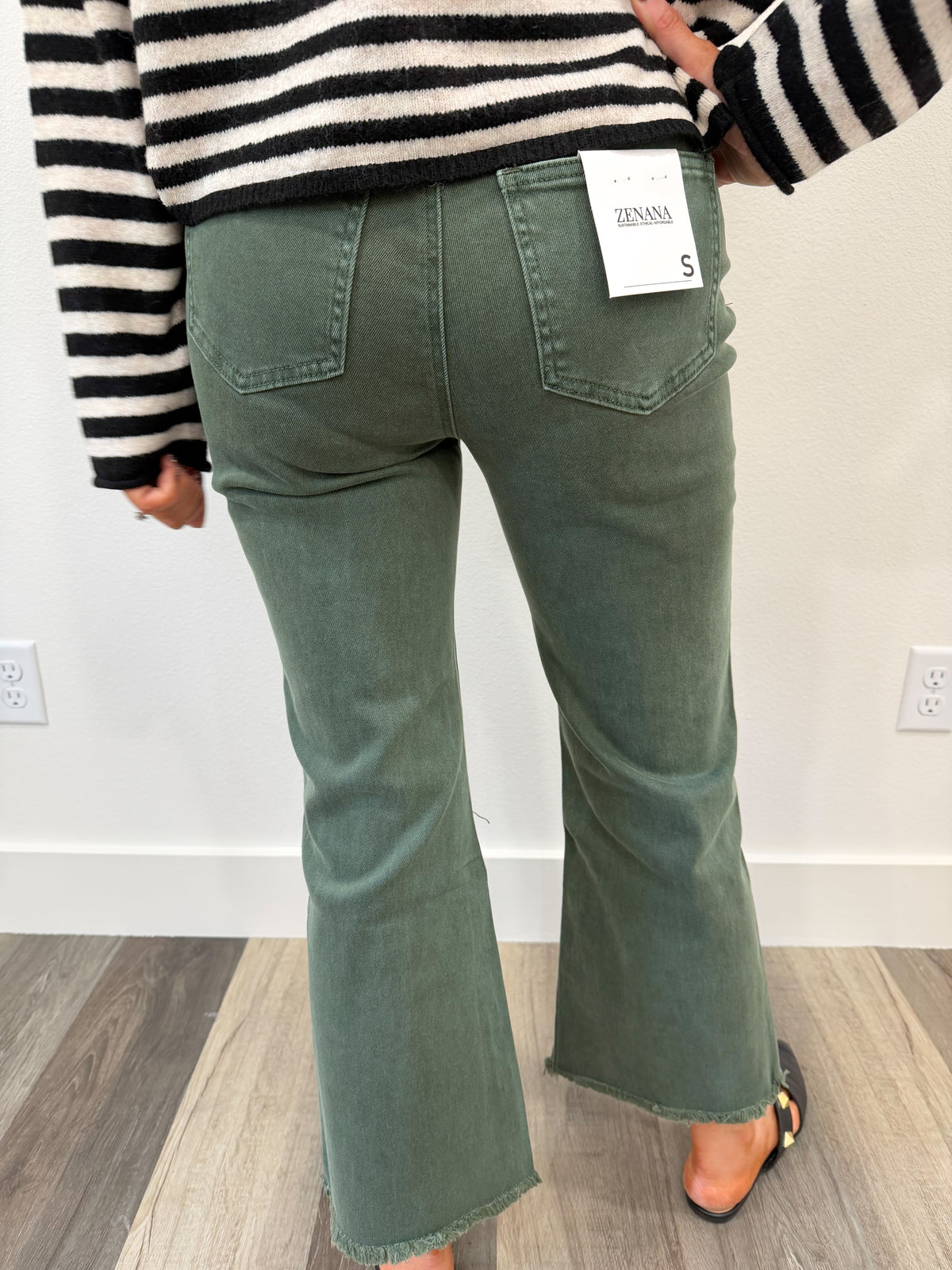 Viral Zenana High Waisted Pants-Dark Olive