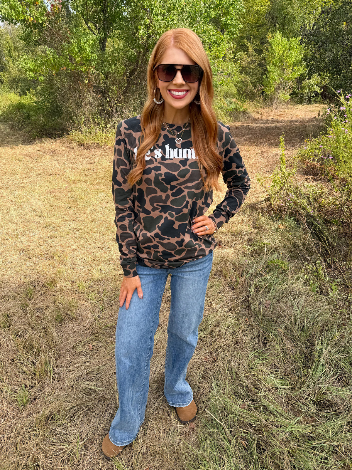 He’s Hunting Long Sleeve Top