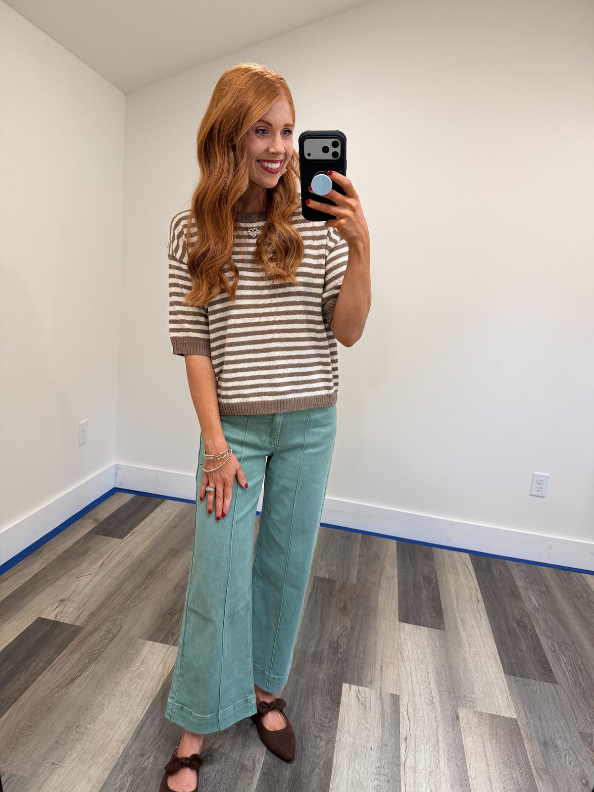 Mocha & Cream Stripe Top