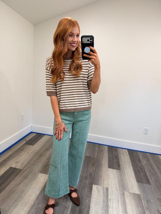Mocha & Cream Stripe Top