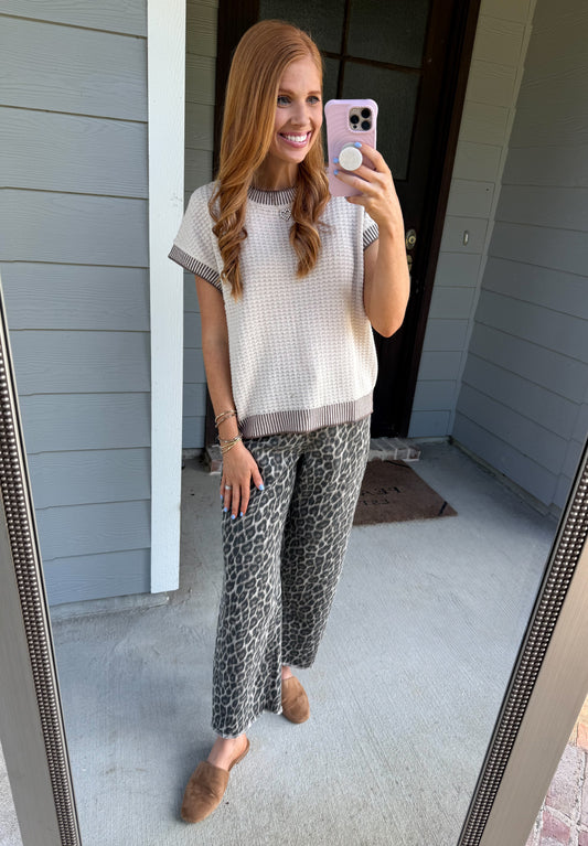 Mocha Trim Top