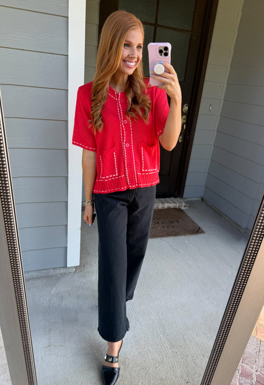 Cherry Stitch Lightweight Top