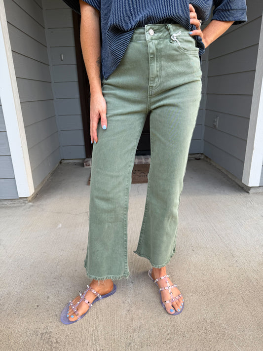 Viral Zenana High Waisted Pants-Olive