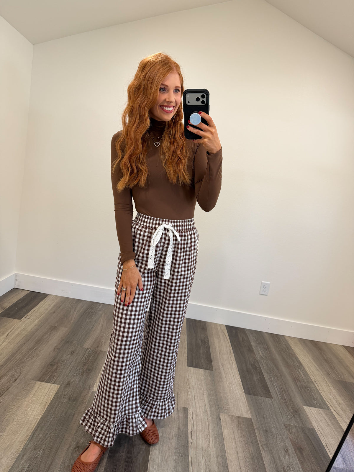 Brown Gingham & Grace Pants