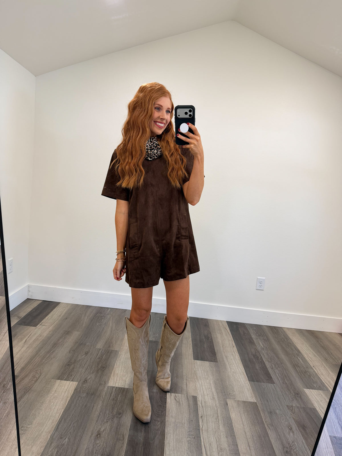 Chocolate Suede Romper