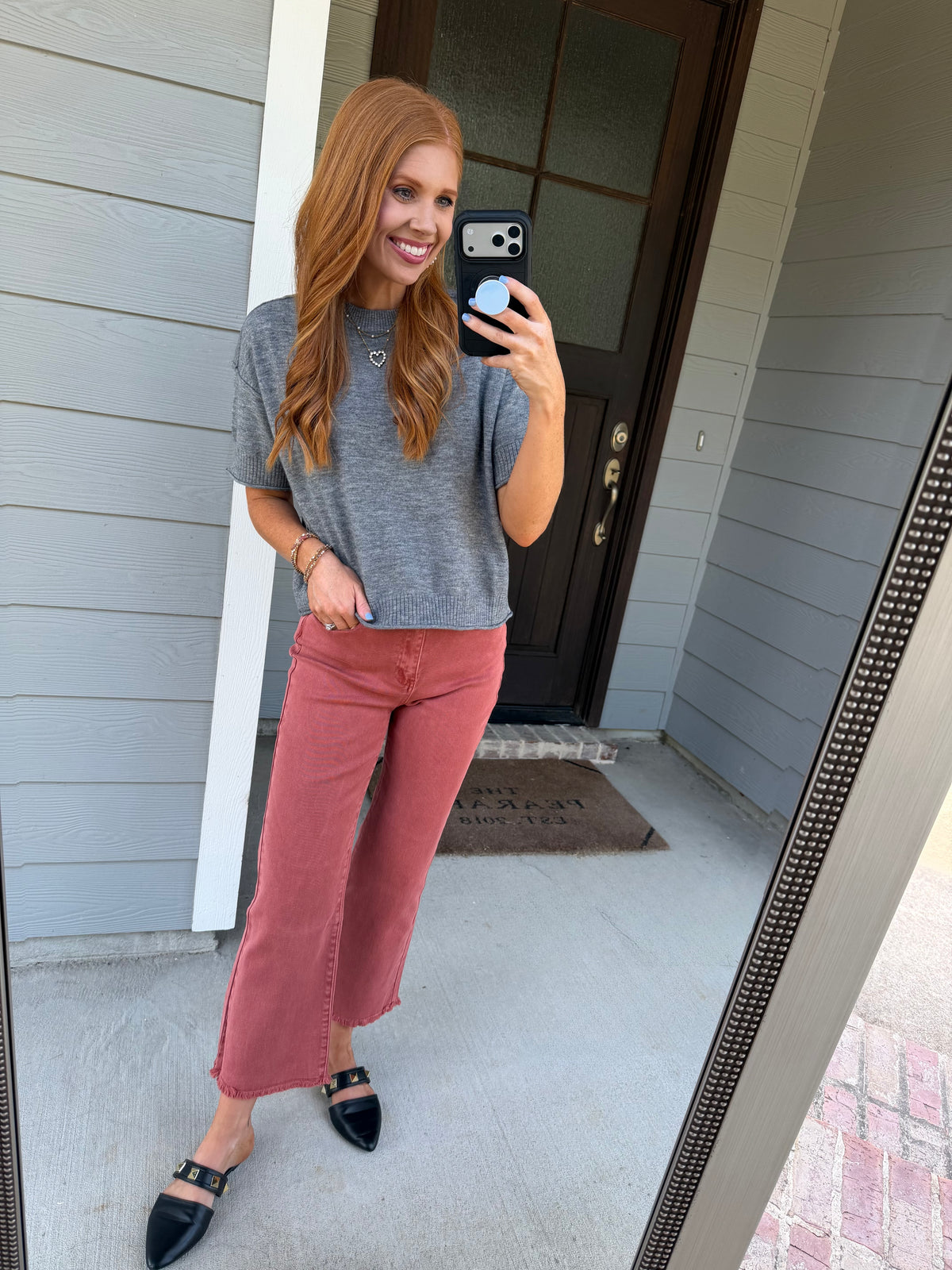 Cloud Nine Knit Top-Charcoal