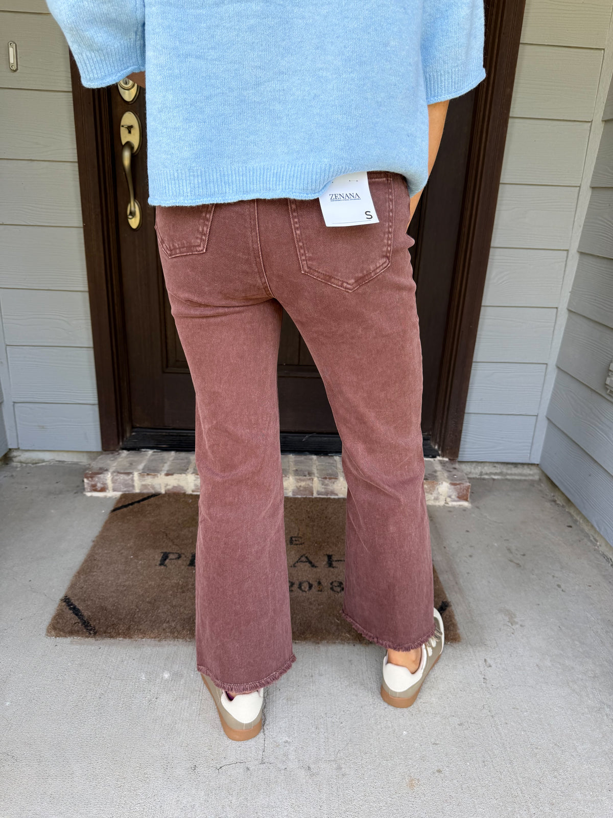 Viral Zenana High Waisted Pants-Brown