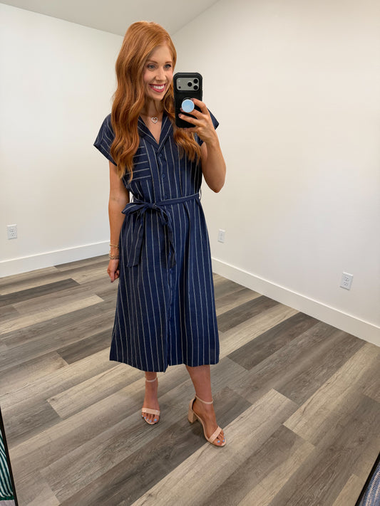 Classic Pinstripe Midi