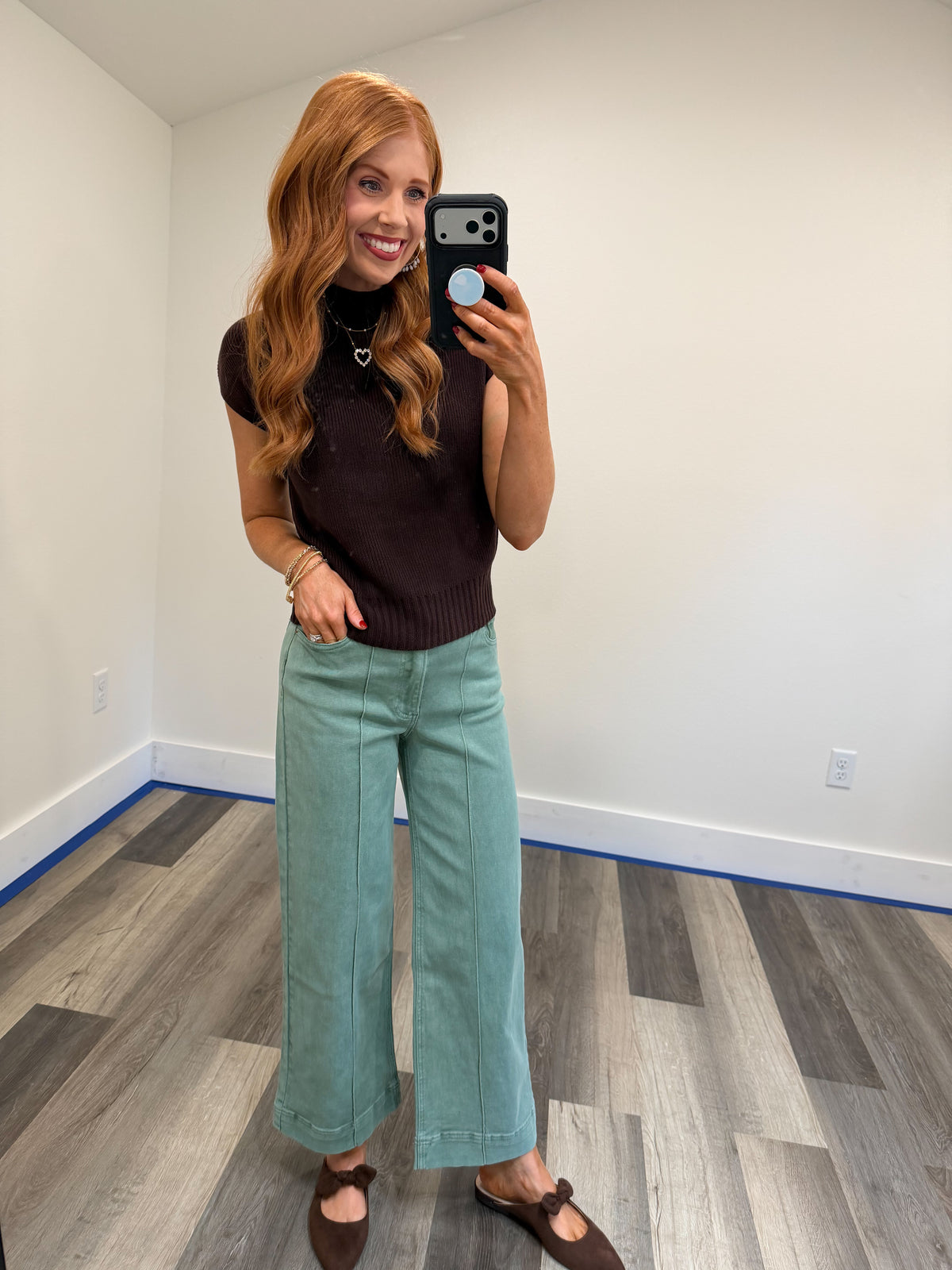 Chocolate Mock Neck Top