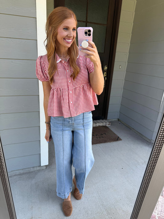 Gingham Darling Top
