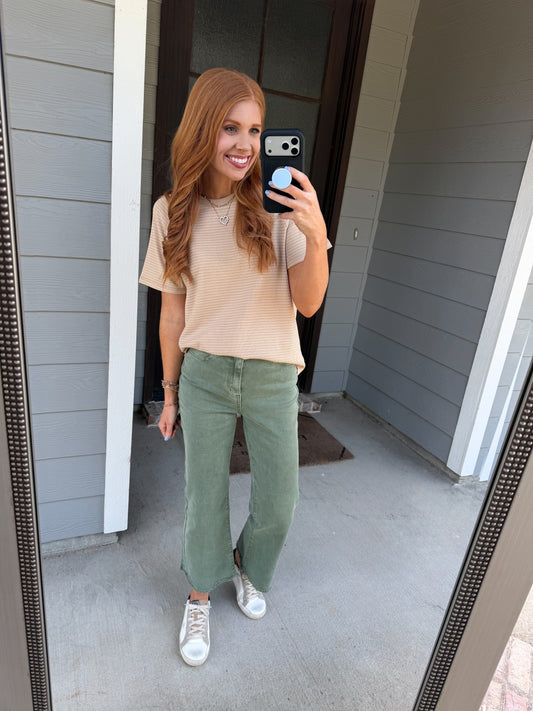 Simply Textured Taupe Top