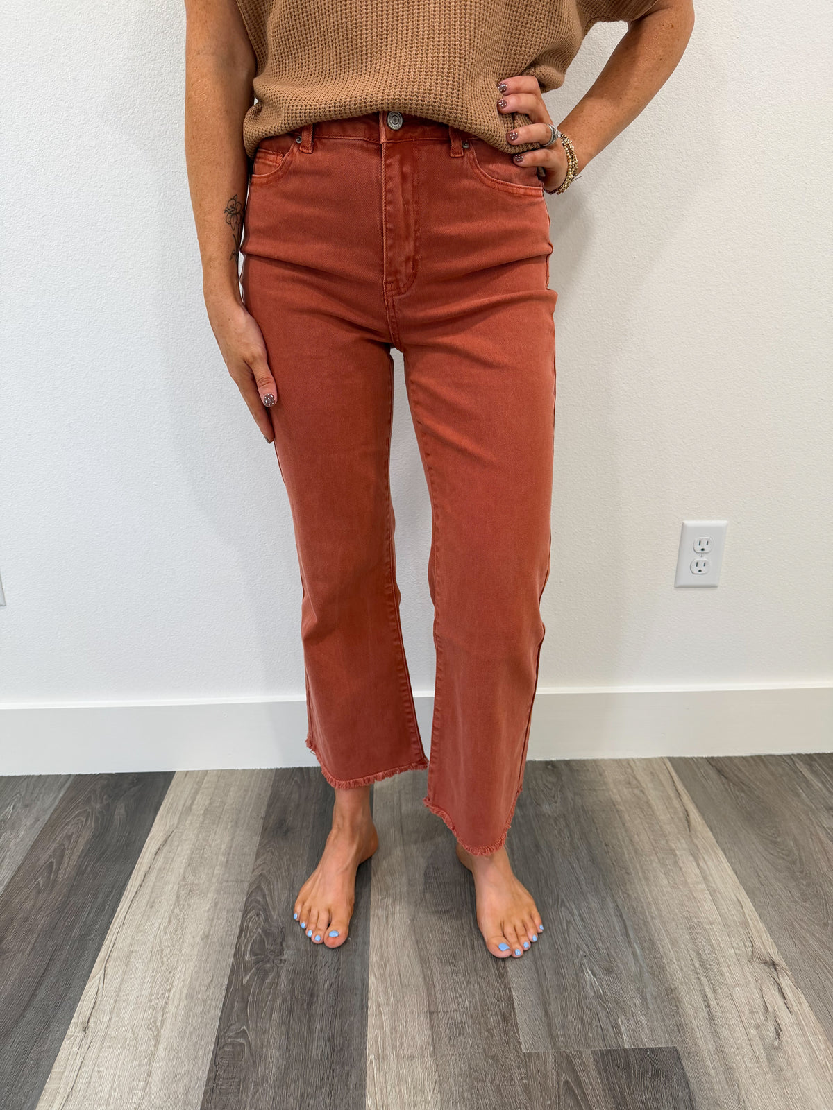 Viral Zenana High Waisted Pants- Rust