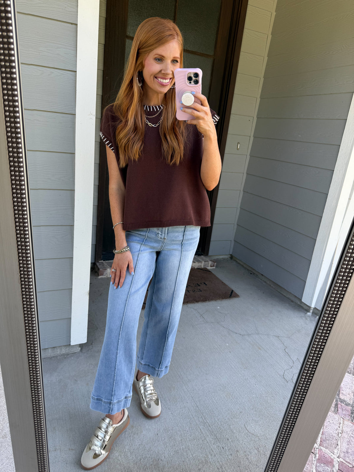 Chocolate Trim Top