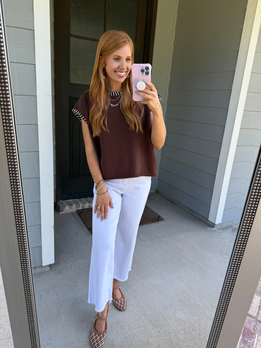 Chocolate Trim Top