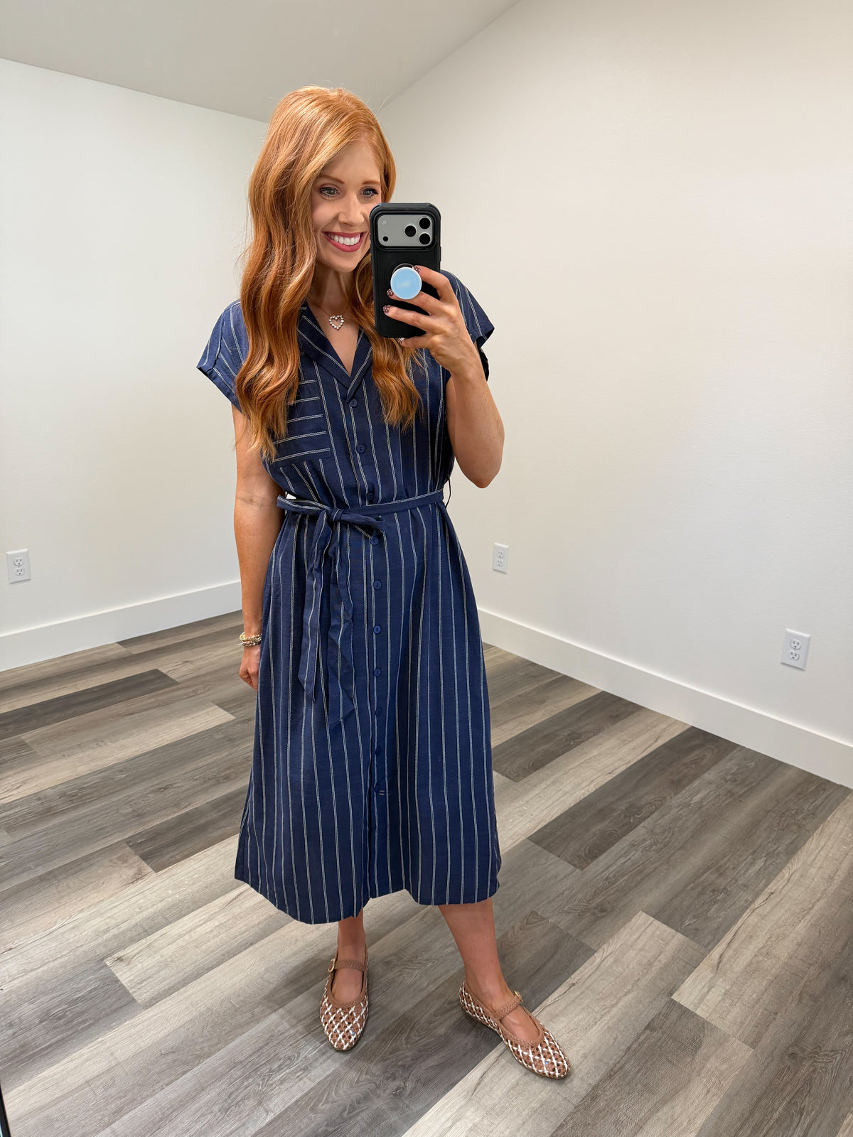 Classic Pinstripe Midi