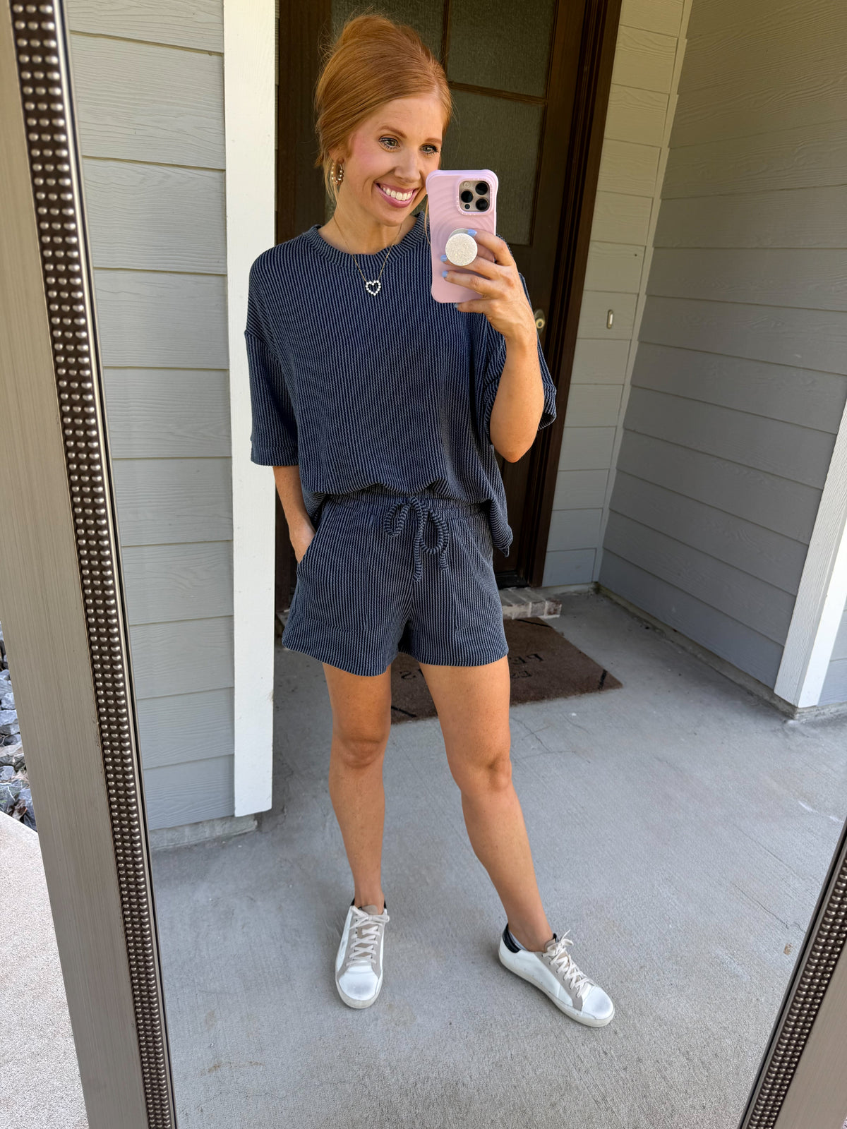 Ribbed & Ready Set-Navy