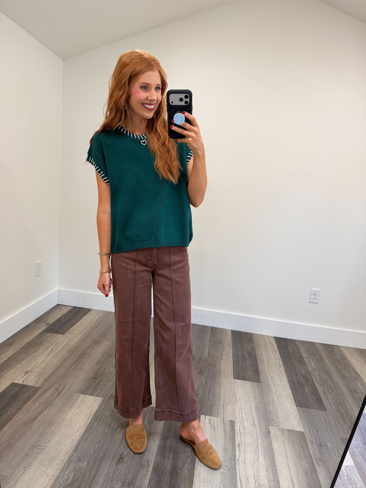Hunter Green Trim Top