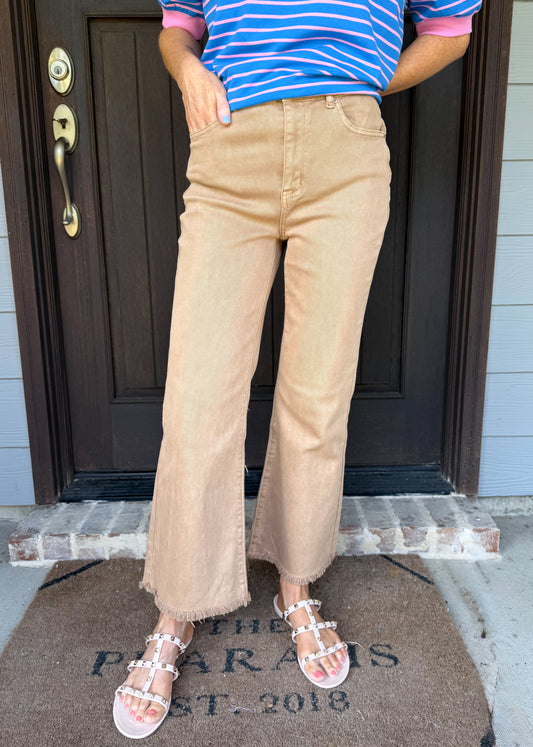 Viral Zenana High Waisted Pants-Camel