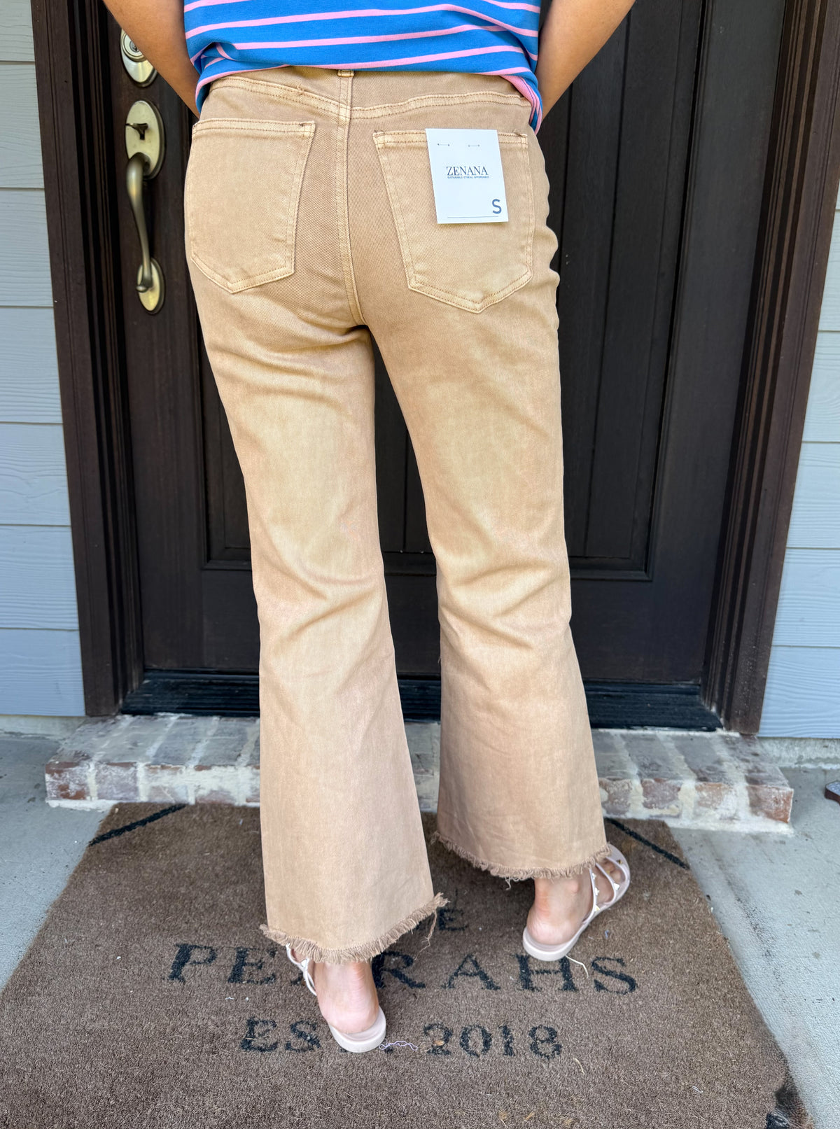 Viral Zenana High Waisted Pants-Camel