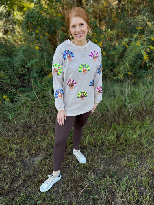 Sequin Turkey Top
